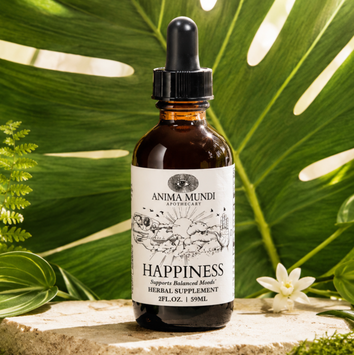 Anima Mundi Apothecary Herbal Supplement Happiness 2 Fl. Oz.. / 59ml