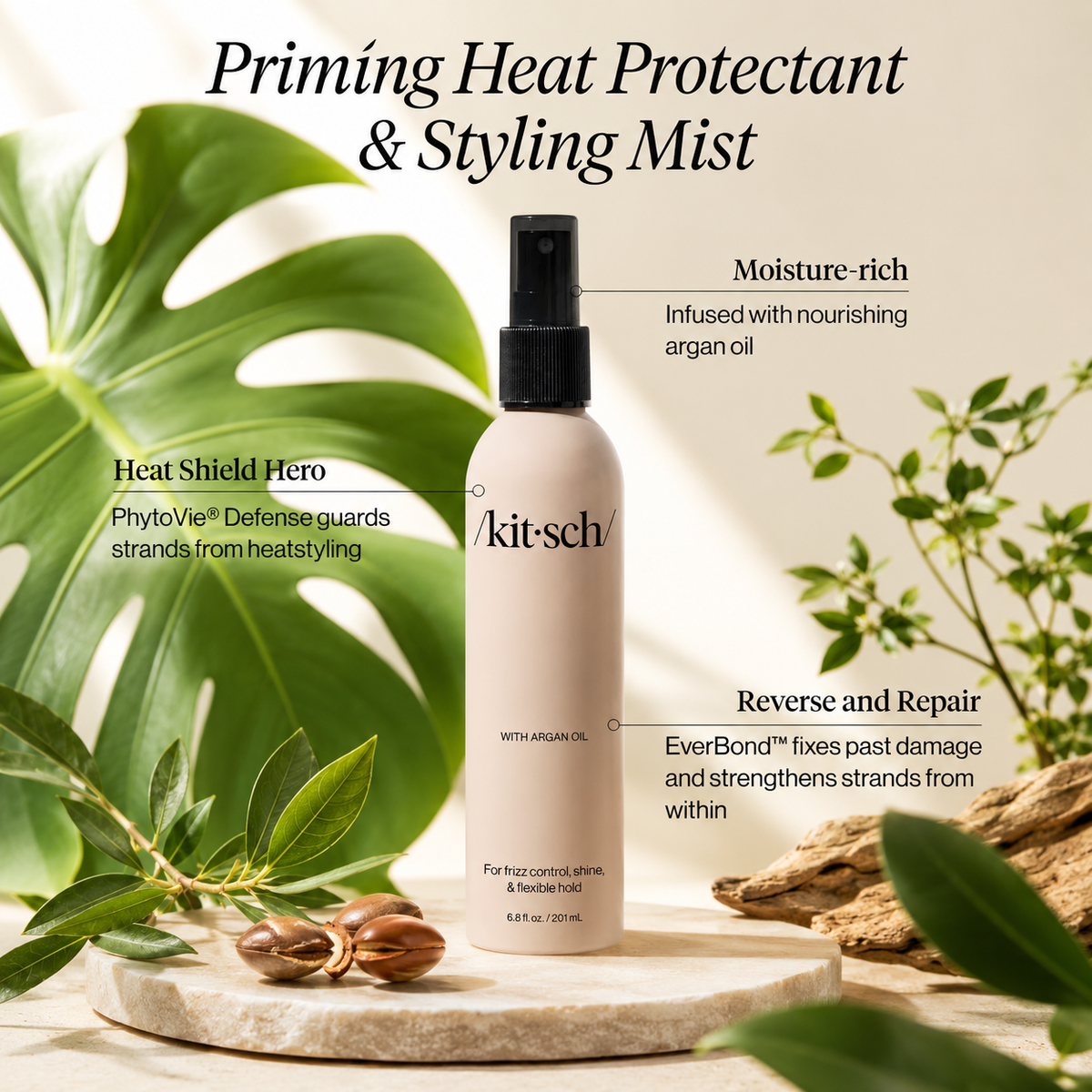 Kitsch - Priming Argan Oil Heat Protectant & Styling Mist 6.8oz