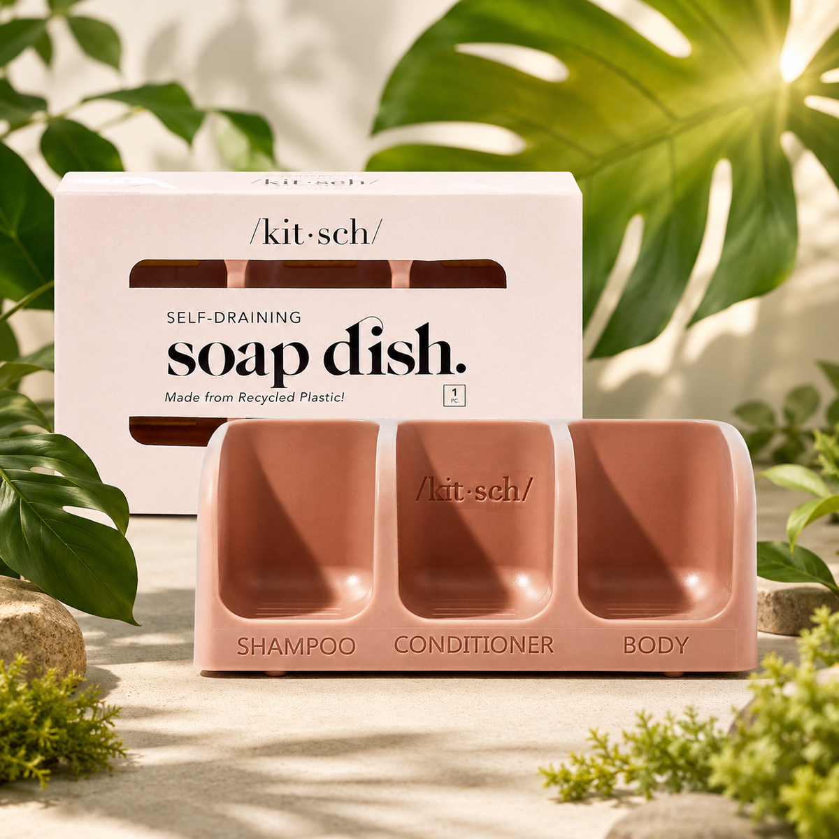 Kitsch - Self Draining Soap Dish Terracotta