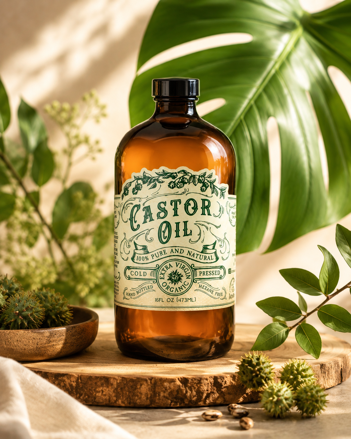 Roots and Leaves - Castor Oil Organic 100% Pure & Natural 16oz